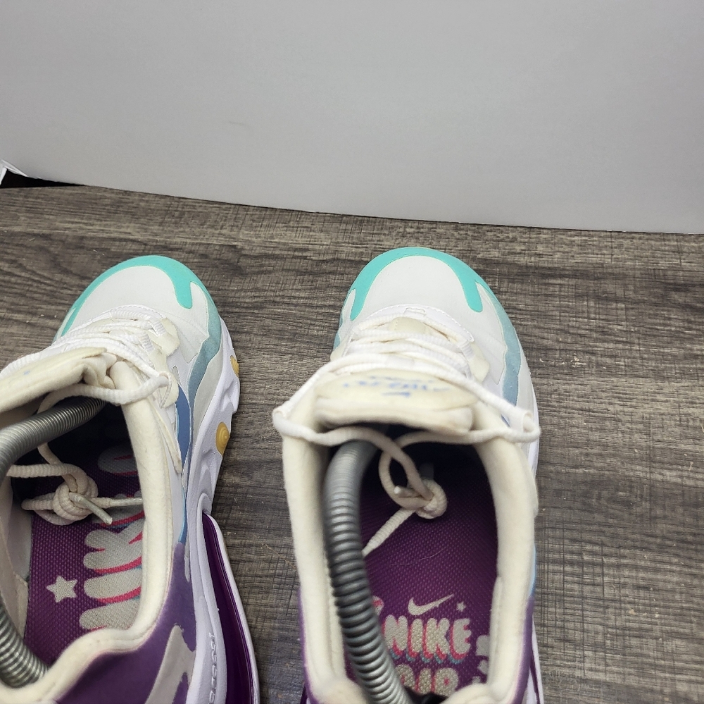 Nike Air Max 270 React Women's Size 7 White Gradient Shift Shoes Sneakers - Picture 6 of 10